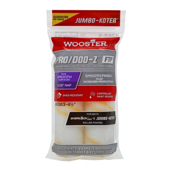 Wooster Jumbo-Koter Fabric 4-1/2 in. W X 3/16 in. Jumbo Paint Roller Cover 2 pk RR383-4 1/2 - main